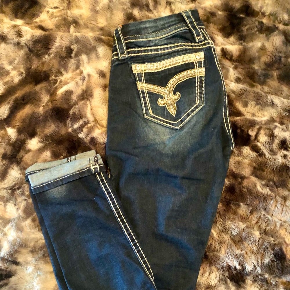 Rock revival skinny jeans.
